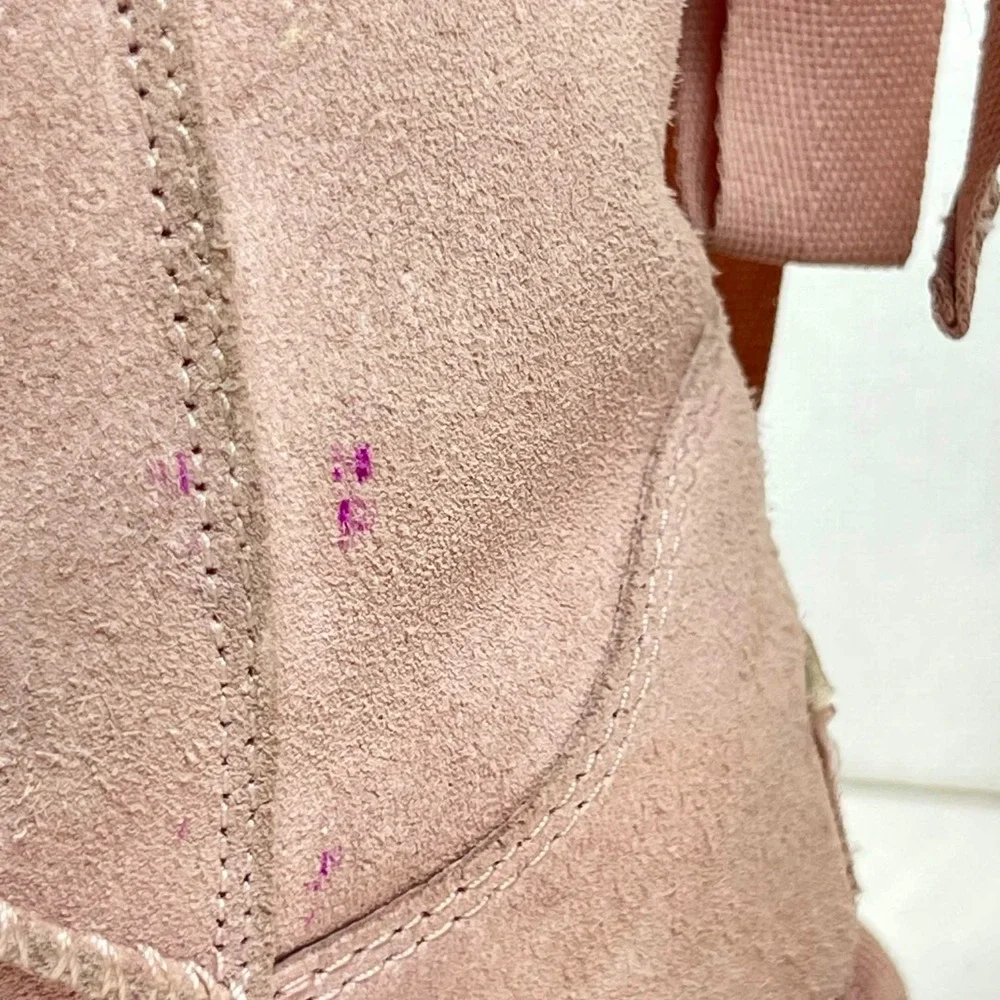 GUC Koolaburra by UGG Victoria Mini Pink Bow Winter Boots Fur Lined Girls Size 2
